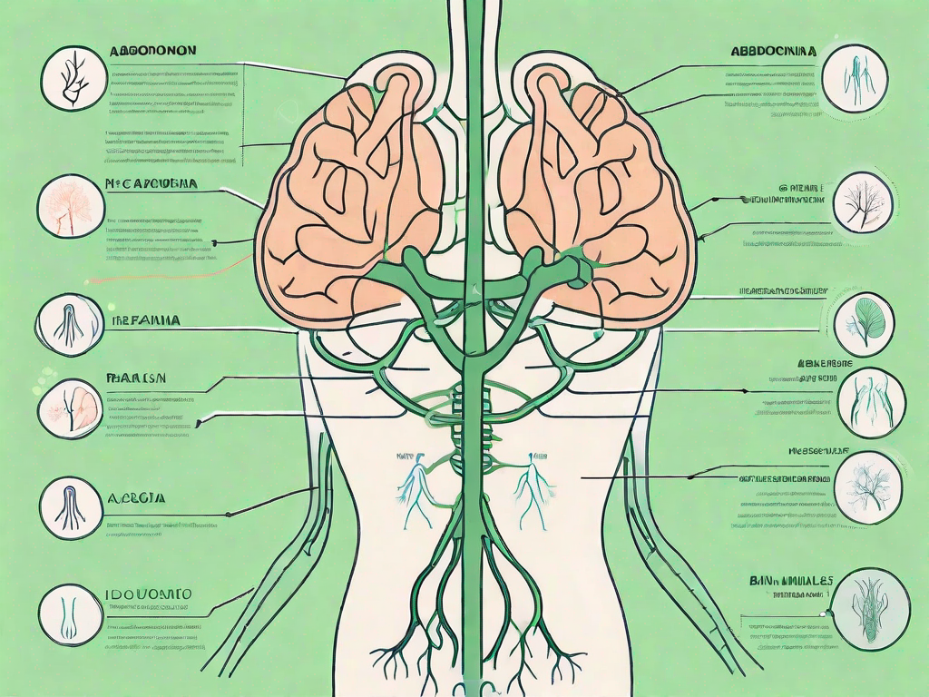 The vagus nerve highlighted within the human body