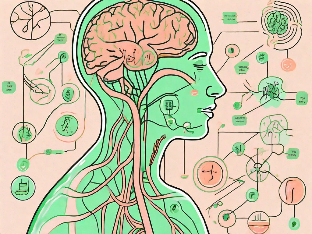 The vagus nerve highlighted within the human body