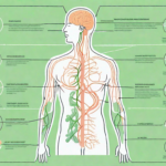 The vagus nerve in a human body outline