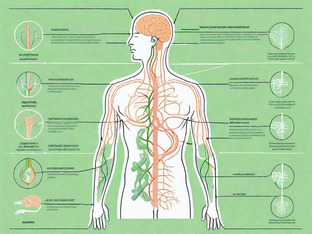 The vagus nerve in a human body outline
