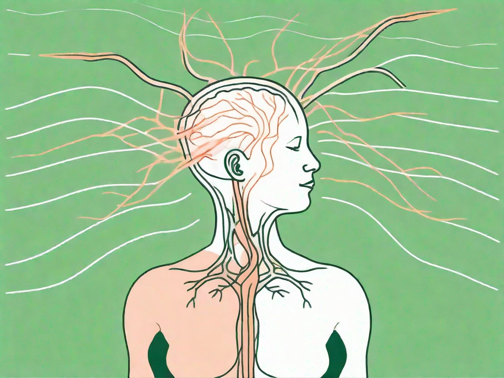 The dorsal vagus nerve highlighted in the human body