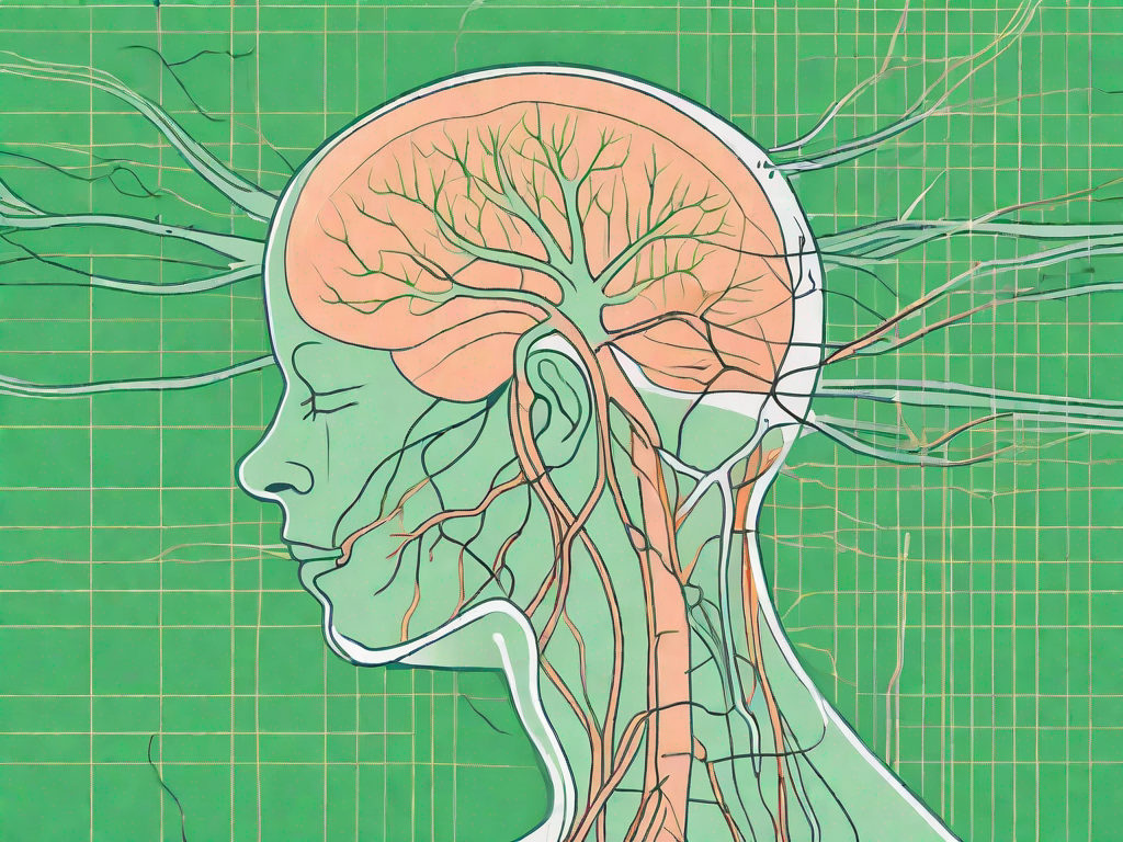 The human nervous system highlighting the vagus nerve