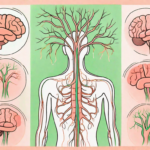 The vagus nerve in the human body with various elements like the brain