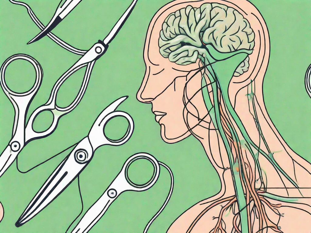 The human nervous system with the vagus nerve highlighted