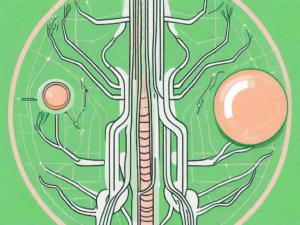 The vagus nerve highlighted within an outline of the human body