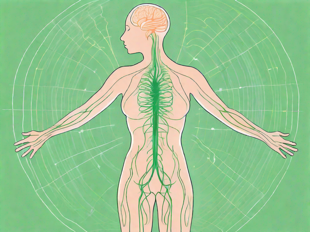 A human silhouette with the nervous system highlighted
