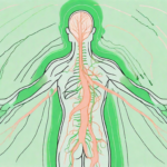 A human body silhouette highlighting the path of the vagus nerve