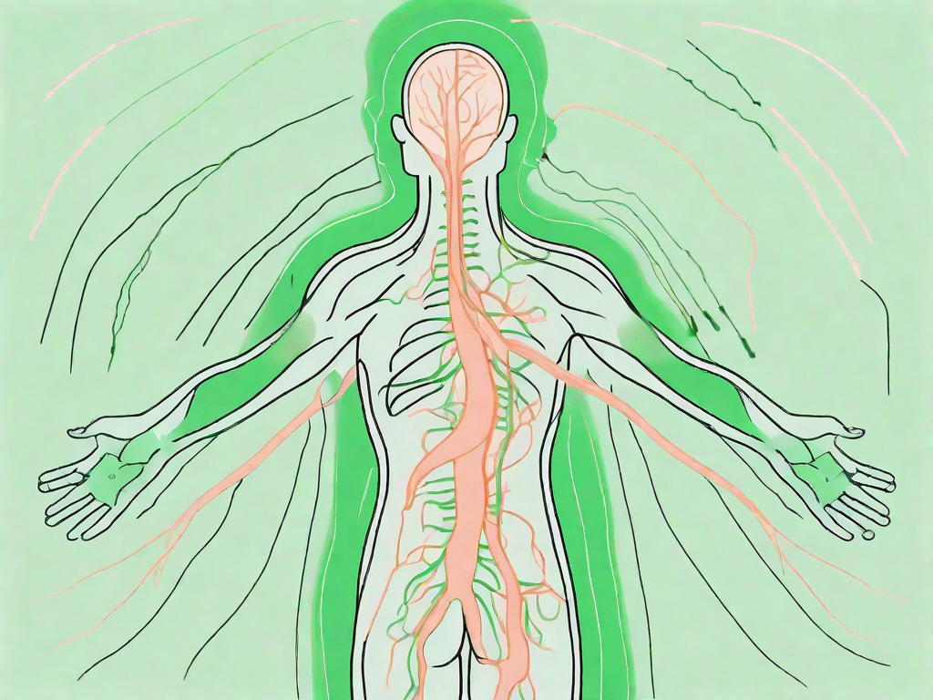 A human body silhouette highlighting the path of the vagus nerve