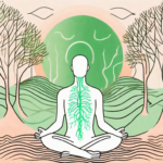 A human silhouette with the vagus nerve highlighted