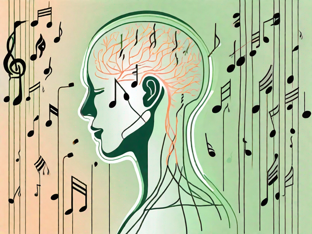 A person's silhouette with the vagus nerve highlighted