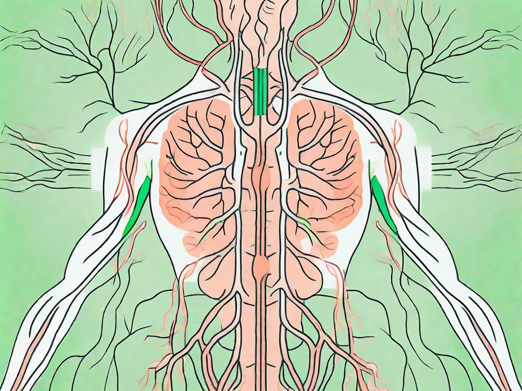 The vagus nerve in a human body