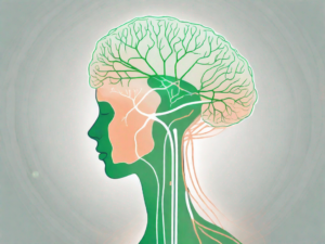A human silhouette with the vagus nerve highlighted