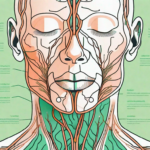 A human anatomy focused on the neck and upper abdomen area