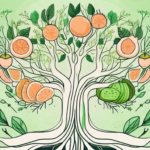 A healthy vagus nerve represented as a tree with vibrant leaves and roots