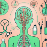 A stylized human silhouette with the vagus nerve highlighted