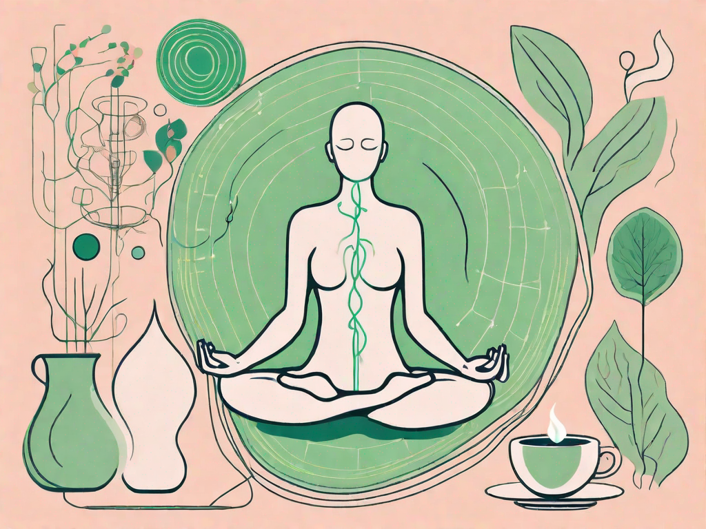 A human silhouette with the vagus nerve highlighted