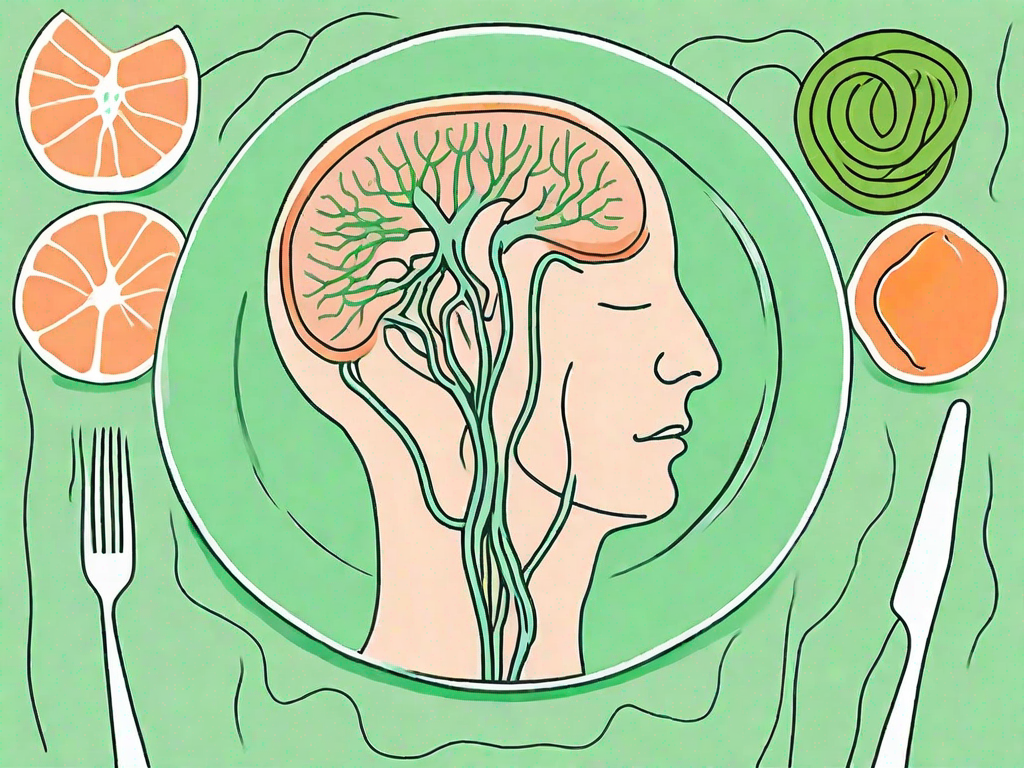 The vagus nerve in a human body