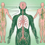 The human body with the vagus (x) nerve highlighted
