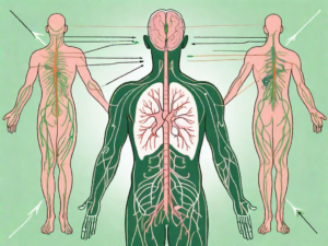 The human body with the vagus (x) nerve highlighted