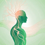 A human silhouette with a highlighted vagus nerve