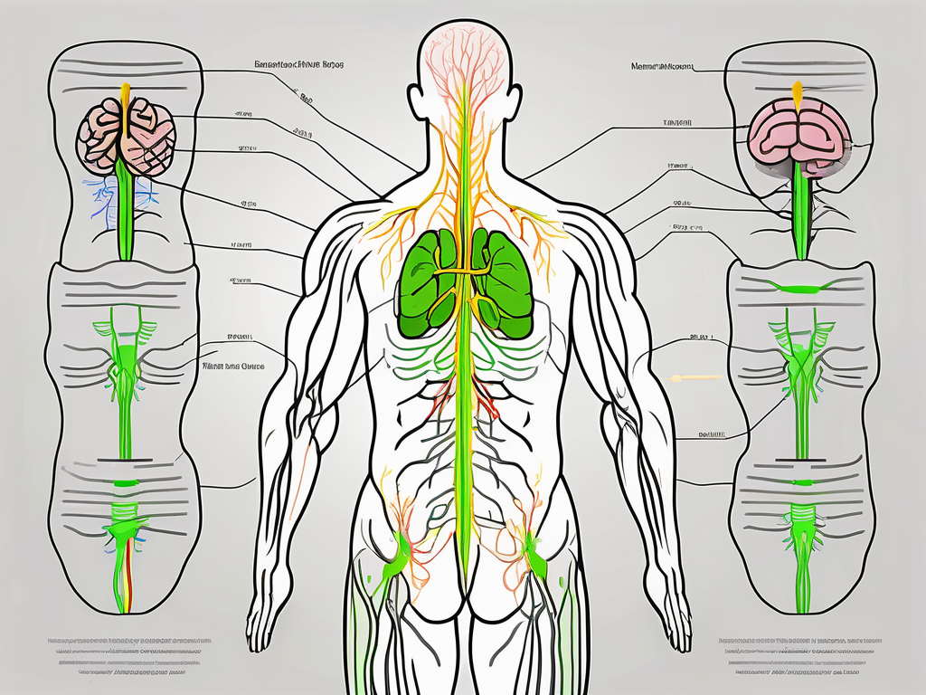 The human body with the dorsal vagus nerve highlighted