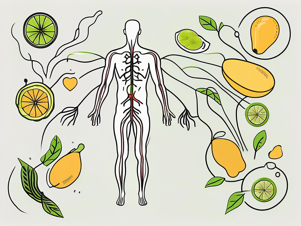 The human body highlighting the vagus nerve
