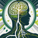 A stylized human silhouette with the vagus nerve highlighted