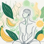 A human silhouette with the vagus nerve highlighted