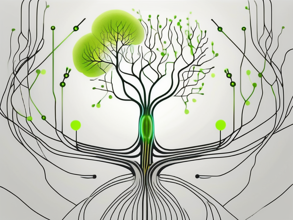 A serene landscape featuring a symbolic representation of a nerve