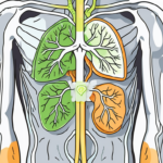 A cross-section of the human body showing the vagus nerve