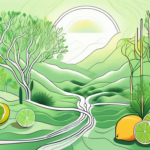 A serene landscape with a prominent