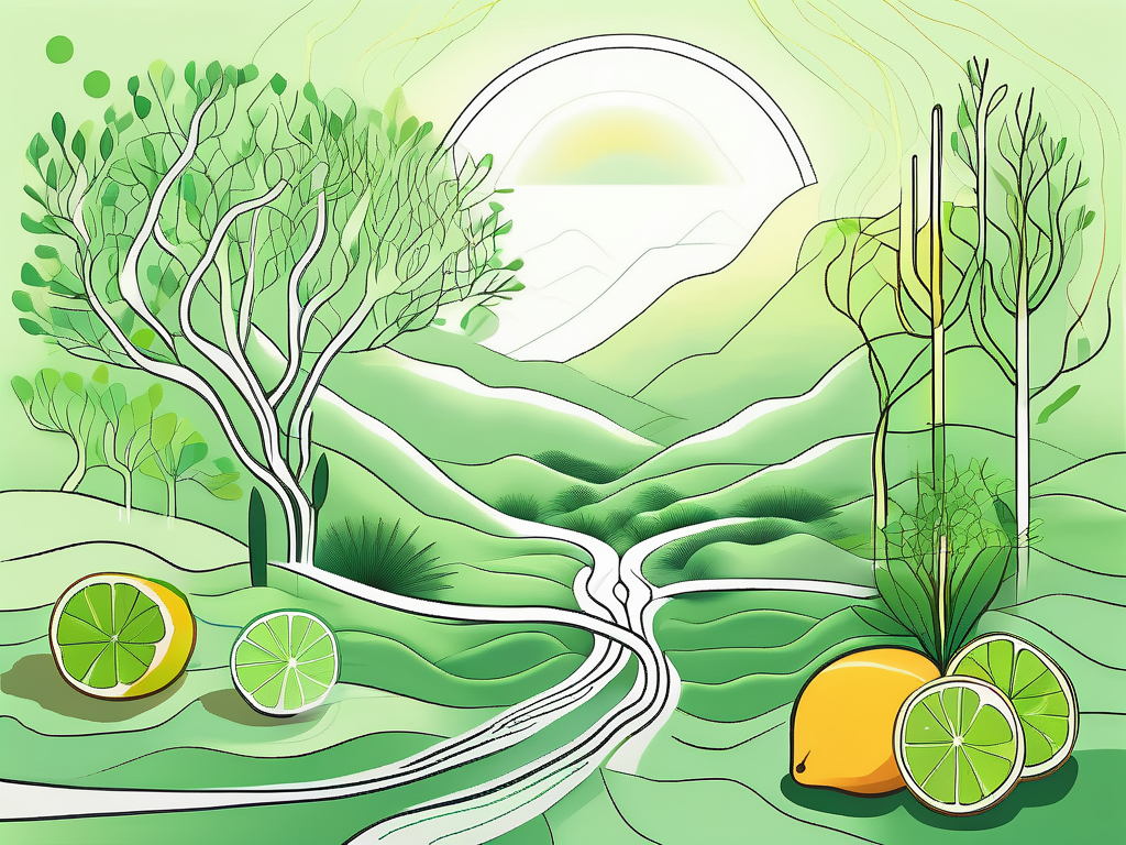 A serene landscape with a prominent