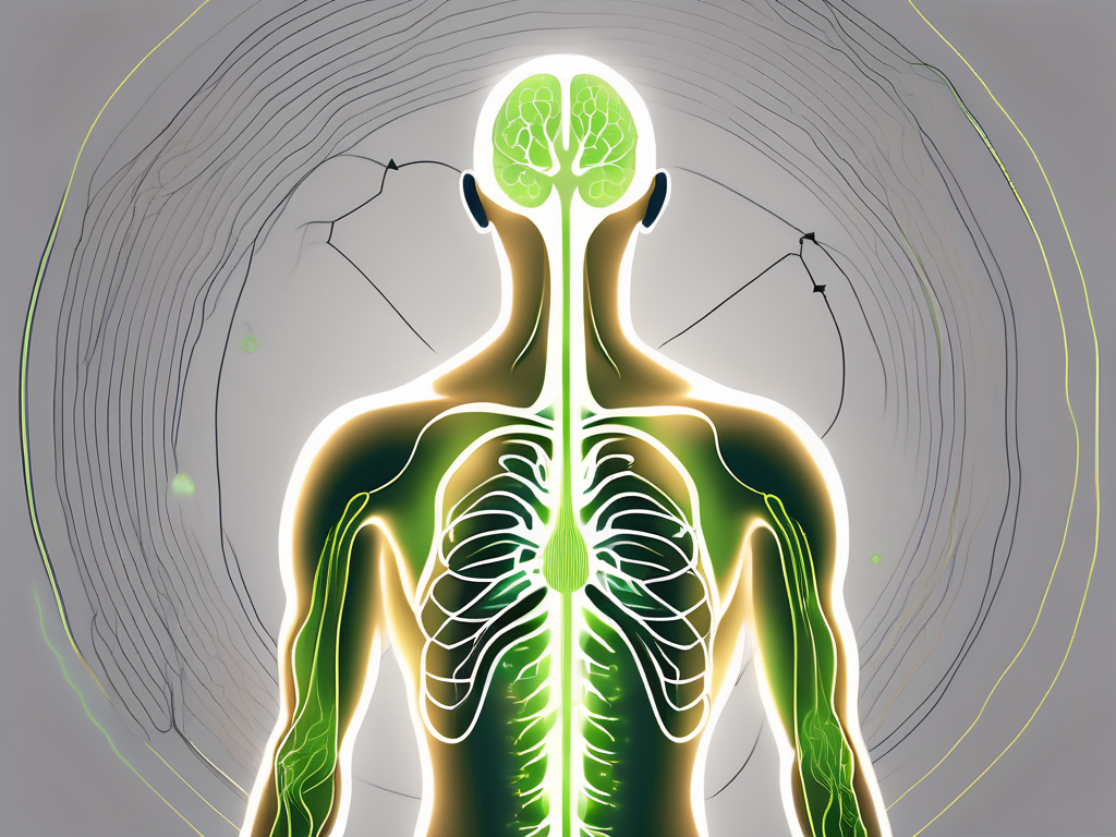 The human body showcasing the vagus nerve pathway