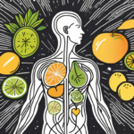 The vagus nerve stretching from the brain down to the abdomen