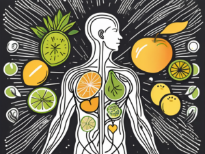 The vagus nerve stretching from the brain down to the abdomen