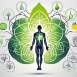 A stylized human silhouette with the vagus nerve highlighted