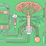 The human nervous system highlighting the vagus nerve