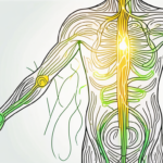The vagus nerve highlighted in a human body