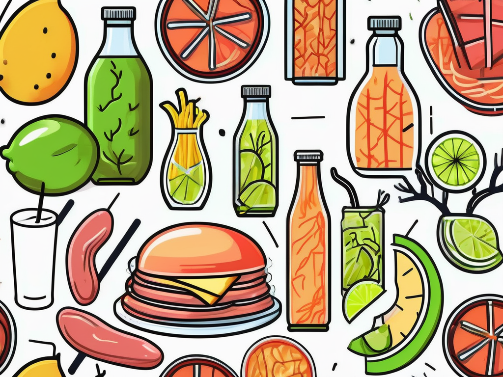 Various foods like processed meats