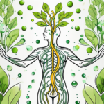 A stylized depiction of the vagus nerve in the human body