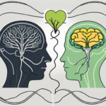 A serene landscape depicting a balanced scale with a brain on one side and a heart on the other