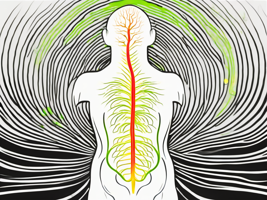 A human silhouette highlighting the pathway of the vagus nerve