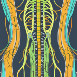 The human nervous system highlighting the phrenic and vagus nerves