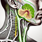 A cross-section of the human neck showing the vagus nerve in detail