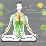 The dorsal vagus nerve highlighted within an anatomically correct human body