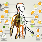 A human body silhouette highlighting the vagus nerve pathway