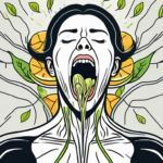 A yawn symbolized by a wide-open mouth