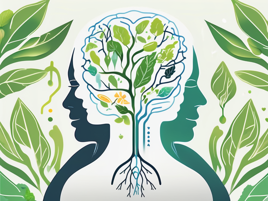 A stylized human silhouette with the vagus nerve highlighted