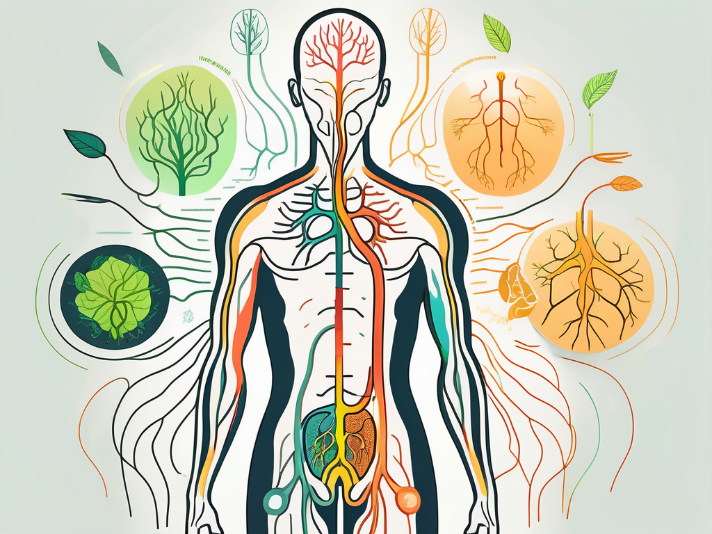 The vagus nerve in a human body