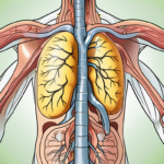 A hiatal hernia in relation to the vagus nerve within the human body